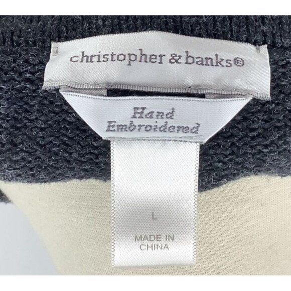 Vintage Button-Up Gray Wool Cardigan Ugly Christmas Sweater Womens Size M - Picture 7 of 8